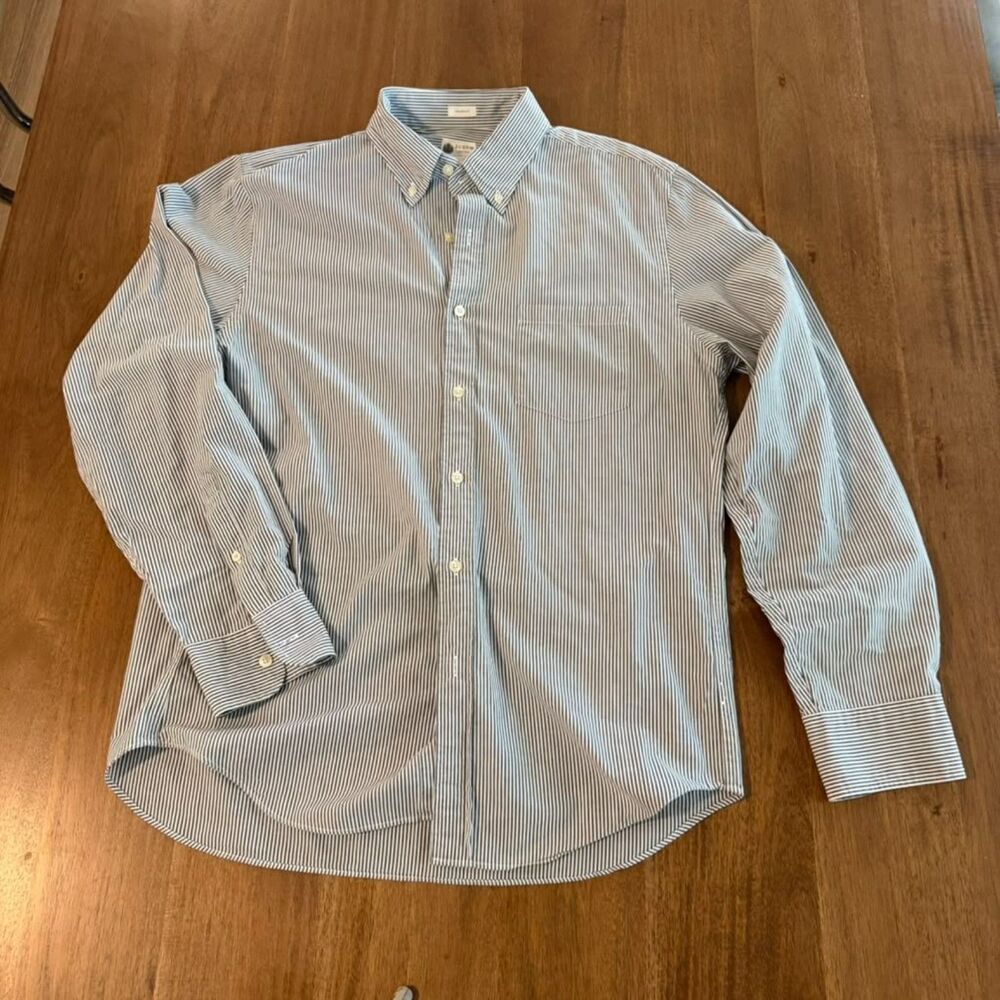 J.Crew Shirtings Mens M Tailored Fit Striped Button Down Shirt 100% Cotton
